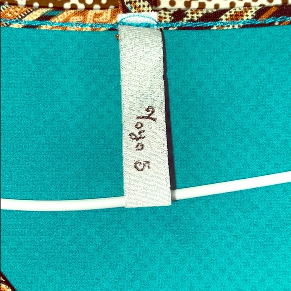 Sheer Aztec print Teal top-Yoyo 5 brand - Picture 5 of 5